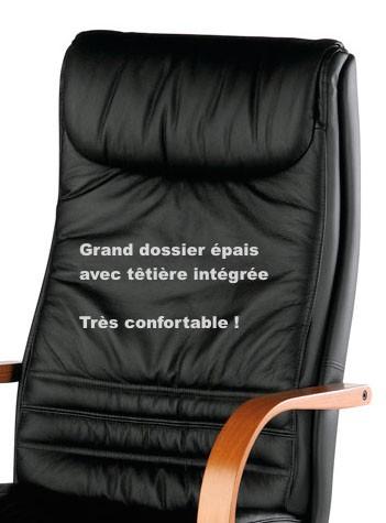 Fauteuil Directionnel avec accoudoirs  JOHN - Sitek - cuir noir_3