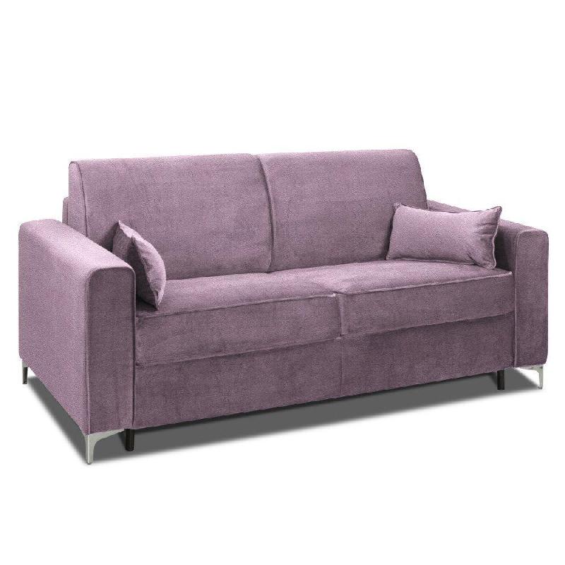 Canapé convertible express Jackson 140 cm - sommier à lattes - cuir vachette parme - matelas 16 cm_3