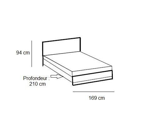 Lit Portland - Style industriel 160 x 200 cm - Chêne poutre et métal anthracite_3
