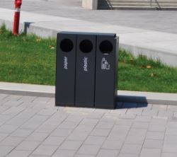Corbeille Crystal avec cendrier en acier inoxydable et éteignoir à cigarettes