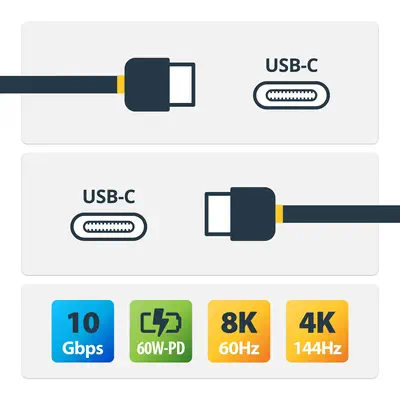 StarTech Cble USB-C de 50cm, USB 10Gbps, 60W (3A_3