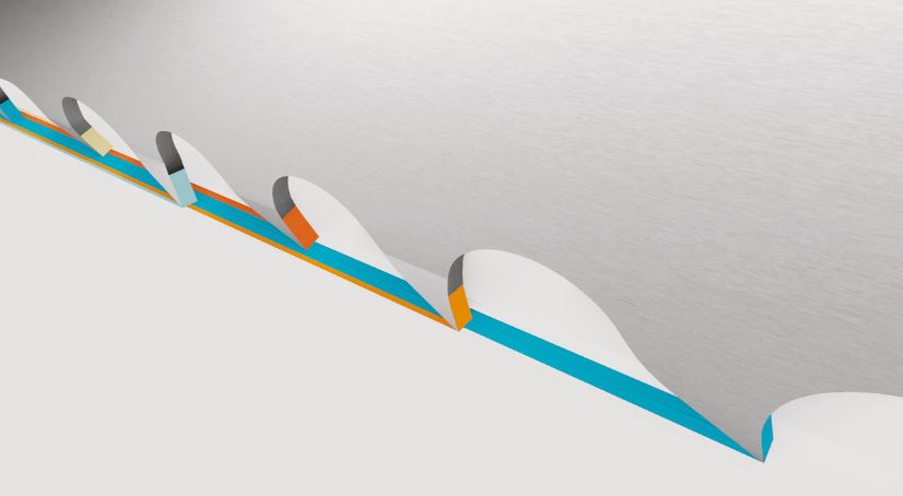 Lame de scie à ruban bimétal - matériaux difficiles ou sections larges - avoyage spécial - denture HSS 1.4/2 TPI - 1.1 mm x 34 mm - 3858-34-1.1-PHX-1.4/2_3