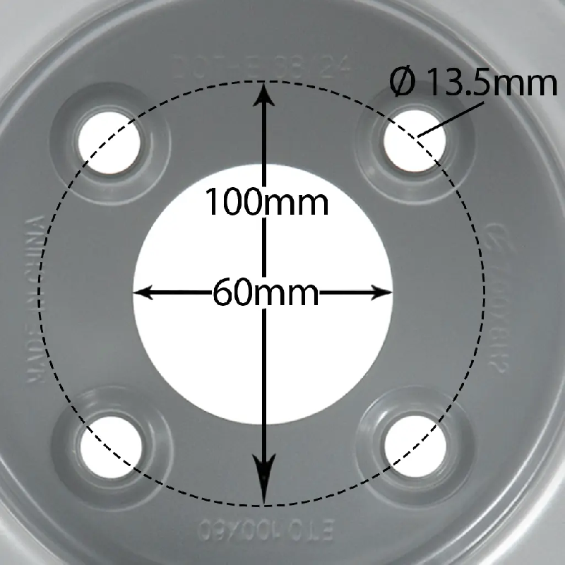 Roue P328 à centre ouvert, pneu 18x9,50-8 monté sur jante, rotavator à crampons, 4 goujons, entraxe de 100 mm_3