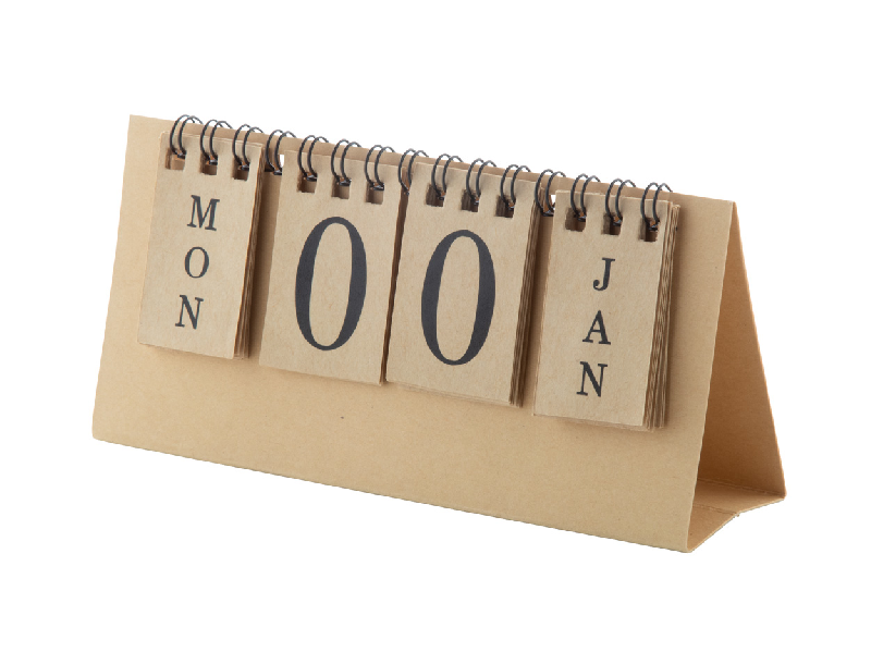 Calendrier perpétuel en carton recyclé - couleur naturelle - poids 14g_3