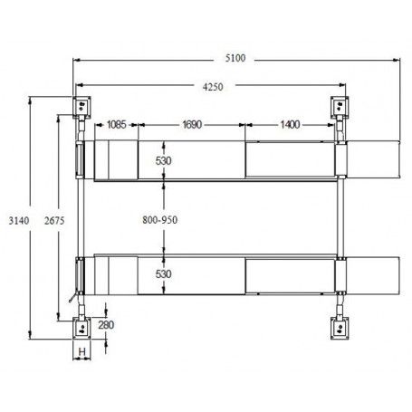 Pont élévateur 4 colonnes géométrie 4.0T MW Tools HB442U_3