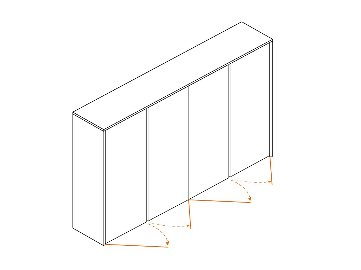 Armoire mi-haute à portes battantes laquée Olga O1 - L184 x H130 cm - Finition mate et résistante_3