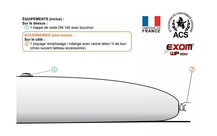 Citerne souple eau potable 70000L - Neatfx - Toile EXOM ACS - PVC 1100 g/m²_3
