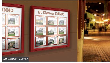 Vitrine d'extérieur sobre et discrète - Épaisseur 58mm - Idéale pour bâtiments publics et culturels - CLASSIQUE_3