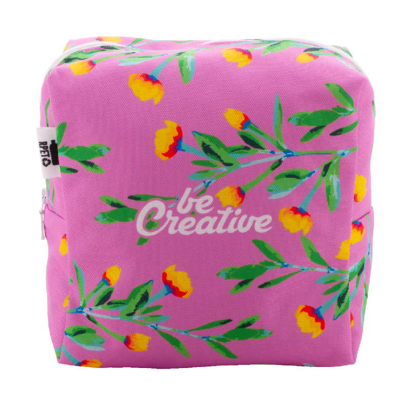 Trousse de maquillage personnalisée - forme carrée en polyester RPET 600D - impression sublimation_3