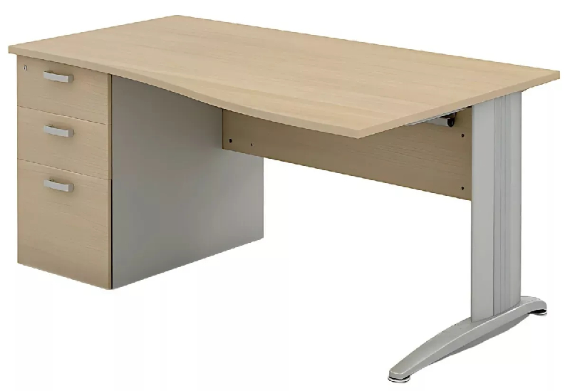 Bureau individuel sur caisson porteur avec goulotte passe-câbles So Enix_3