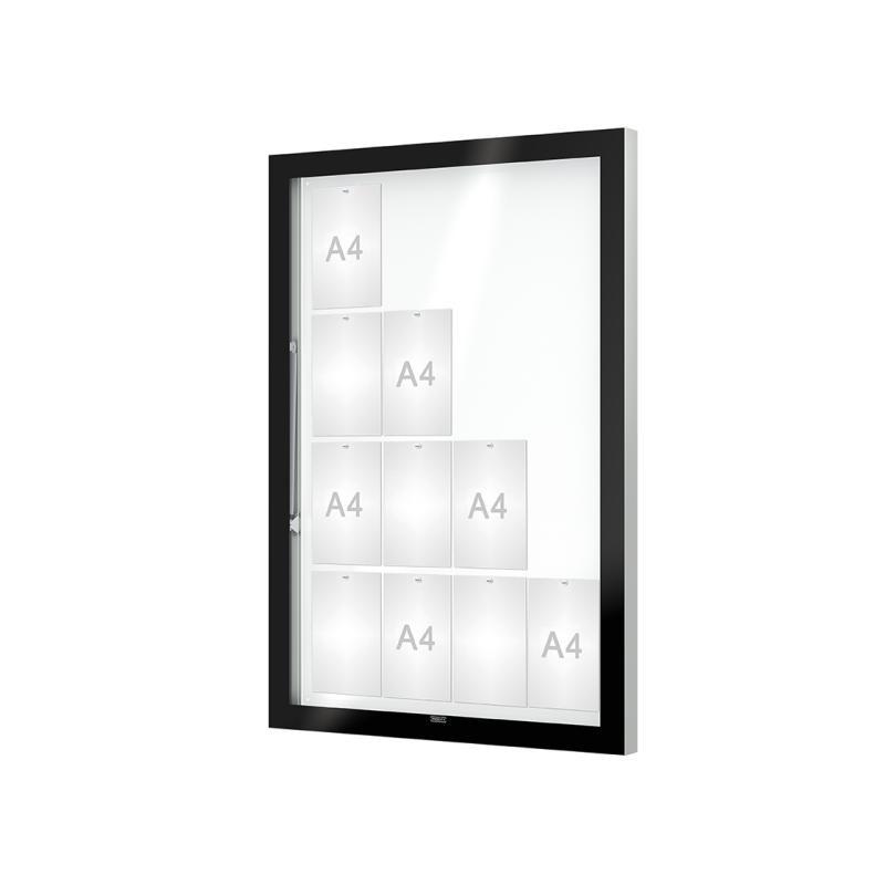 Vitrine murale Edge 80 - Affichage simple face - Taille 12 à 28 A4 - Verre sécurisé - Porte levante_3