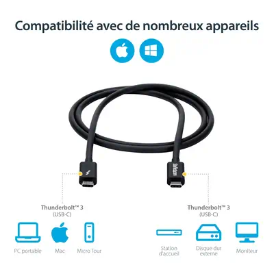 StarTech Cble Thunderbolt 3 (20 Gb/s) USB-C de 1 m_3