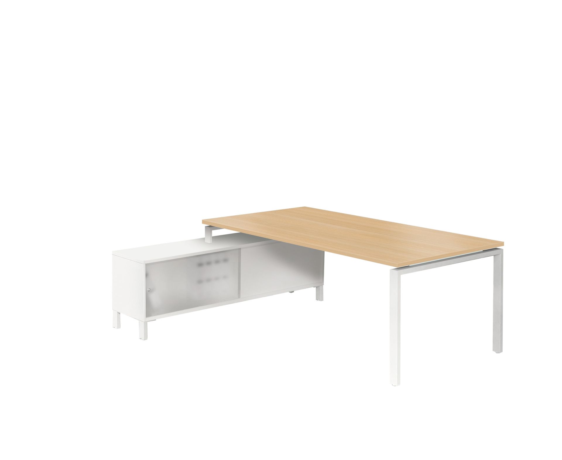 Bureau de direction RIO - Sobre et moderne - Plateaux verre ou mélaminé - Fabriqué en France_3