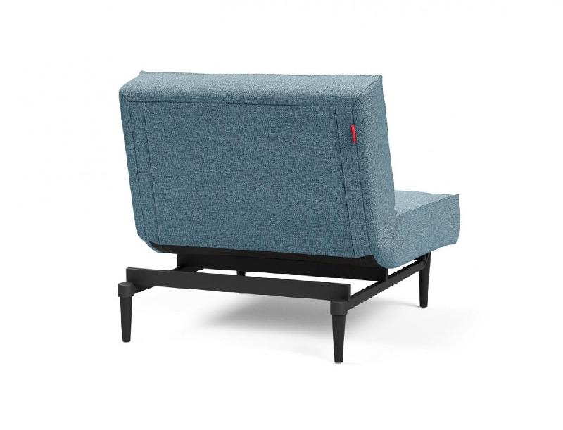 Innovation Living - Fauteuil-lit convertible Splitback Styletto 90x115 cm - Pieds fuseau noir - Tissu Mixed Dance Light Blue_3