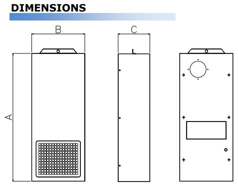 Climatiseur d'armoire électrique à montage latéral - thermostat mécanique - Série KUN - IP34/IP54 - Température 5°C à 55°C_3