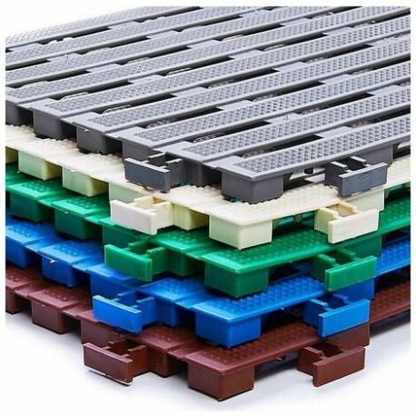 Dalles caillebotis antidérapants 1.2 m² - PVC étanche blanc 30 x 30 cm (12 dalles)_3