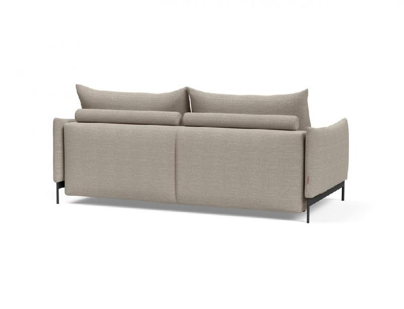 Canapé design convertible Malloy - Innovation Living - pieds métal - lit 150x200cm - tissu Kenya Gravel_3