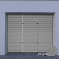 Porte de garage sectionnelle avec panneau rainuré et portillon - 2400 × 2000 mm_3