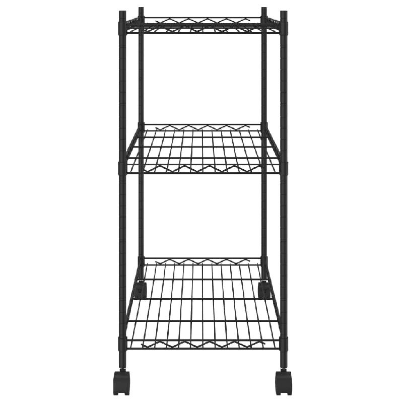 Vidaxl étagère de rangement 3 niveaux et roues 60x35x81 cm noir 150 kg 324626_3