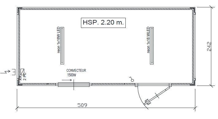 Bungalow de chantier standard 12 m² - L.5.09m x l.2.42m - 5M STANDARD - solide et bien isolé_3