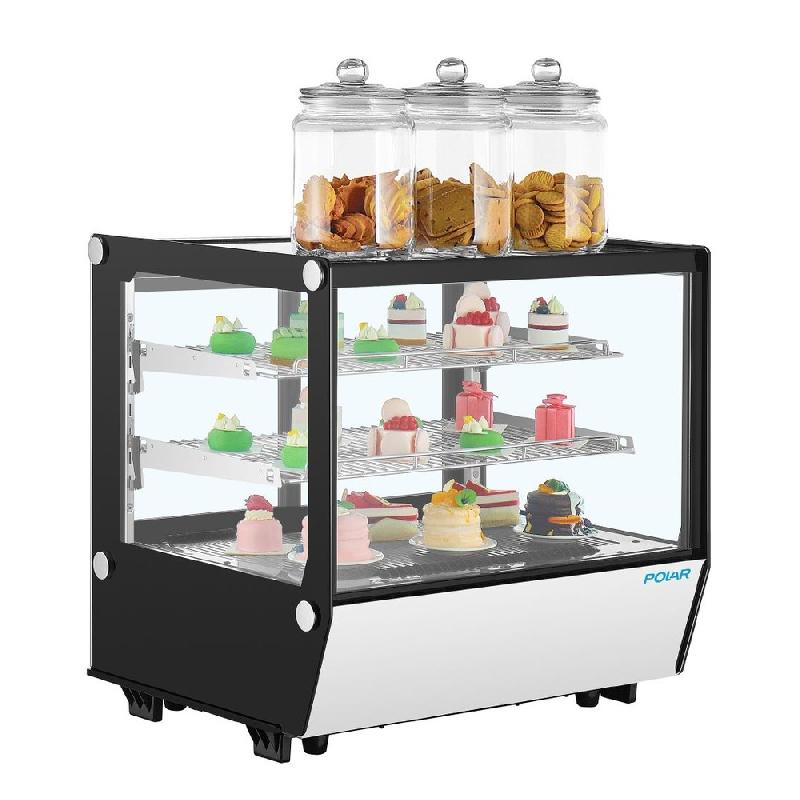 Vitrine de comptoir positive Série G carrée noire 120L - Polar - PG003_3