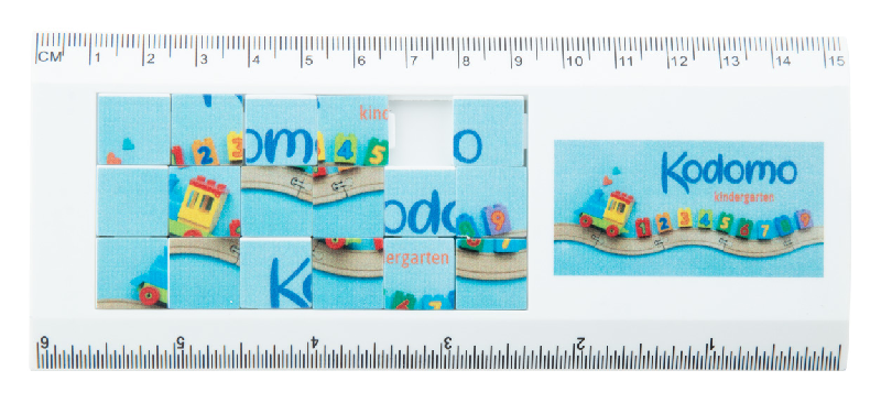 Règle puzzle en plastique 15 cm - couleur blanche - poids 34 g_3