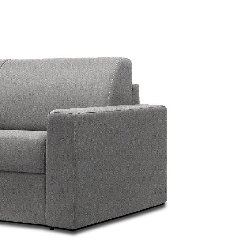 Canapé convertible express CRÉPUSCULE - Matelas 140x195 cm Comfort BULTEX® - Tissu tweed gris clair_3