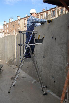 Profort Garde-corps fixe - Plateforme de travail Tubesca-Comabi - Aluminium - Hauteur d'accès max 3,15m_3