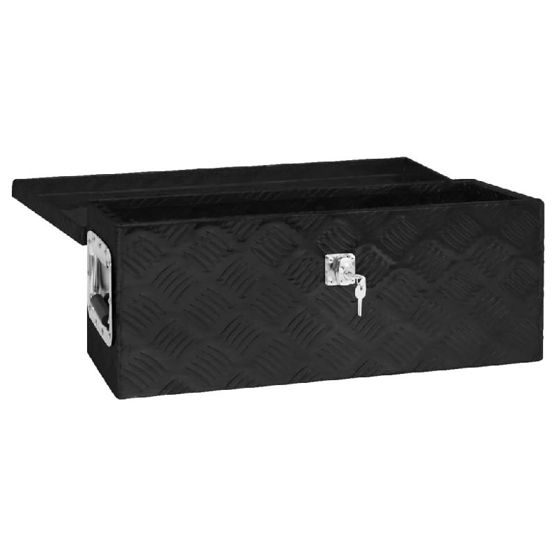 Vidaxl boîte de rangement noir 60x23,5x23 cm aluminium 152249_3