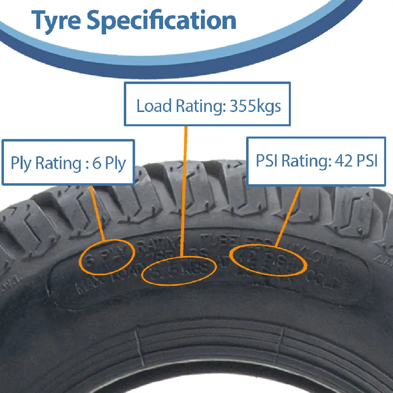 16x6.50-8 Pneu tondeuse à gazon 6 plis Multi Turf Grass Tubeless P332 Kevlar Reinforced_3