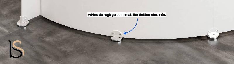 Banque d'accueil demi-lune Glass - Quadrifoglio. - Blanc, 357, Choisissez_3