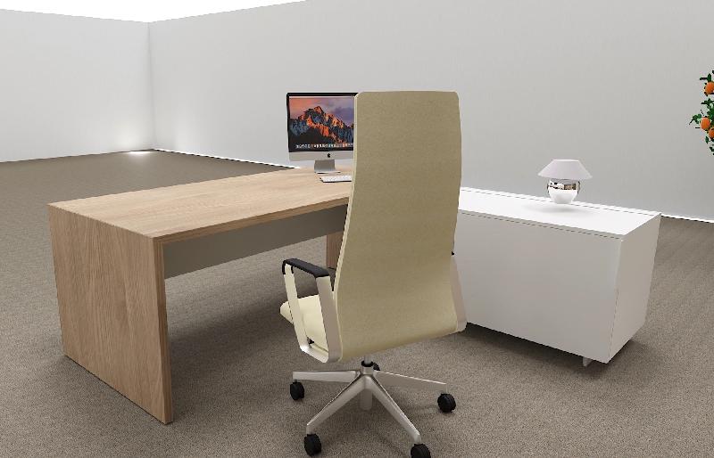 Bureau d'angle T45 avec desserte - Quadrifoglio - 192, Droite, Orme et blanc_3