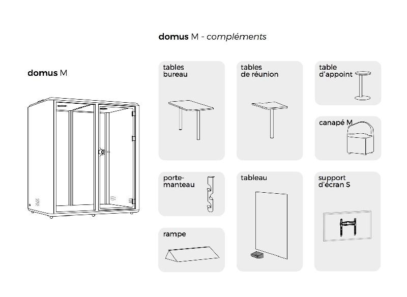 Cabine acoustique 2 personnes Domus M - Mobel Linea - Gris anthracite , Gris_3