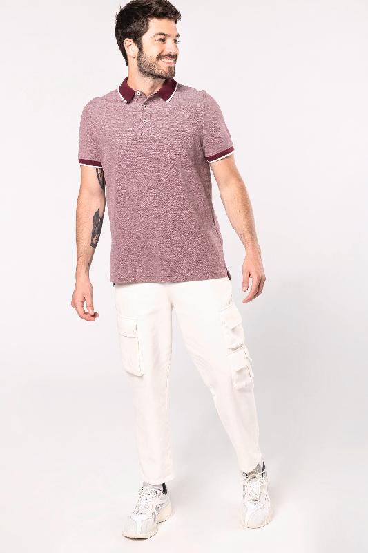 Polo bicolore homme - Kariban - Réf: K266 - 100% coton peigné - Look tendance et décontracté_3