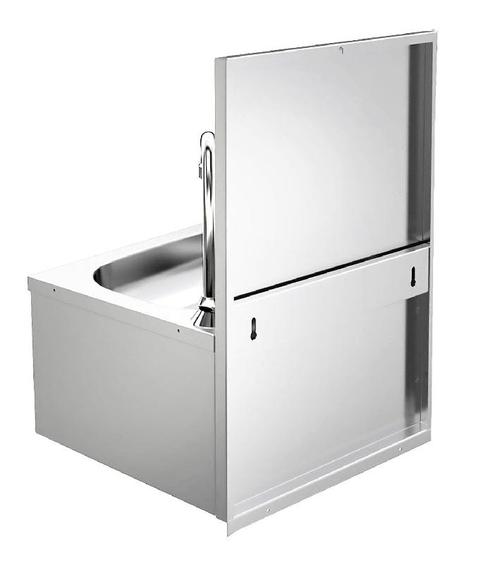 Lave-mains à commande fémorale en inox + distributeur de savon_3