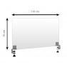 Séparateur central bureau/table - Plexiglass transparent 4 mm - H 70 x L 118 cm - Fixation Étau Médian - Réf : 490765_3