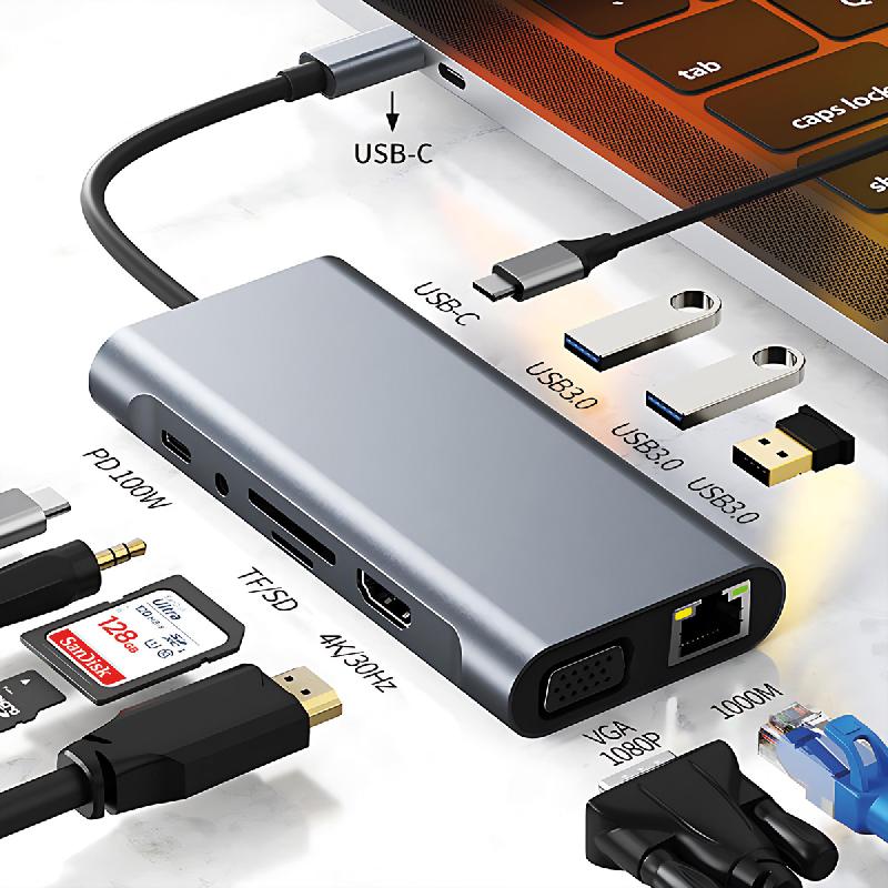 VALUE Station d'accueil USB type C, HDMI 4K60, 1x Gigabit Ethernet, 2x USB A + type C PD, 1x SD/microSD, 1x audio_3