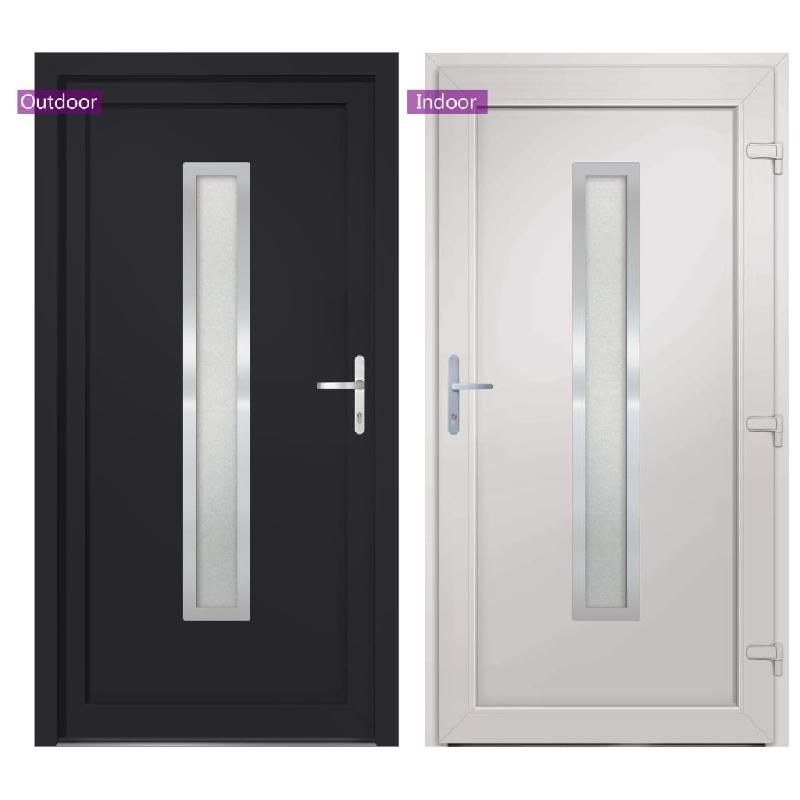 Vidaxl porte d'entrée anthracite 98x200 cm pvc 3187905_3