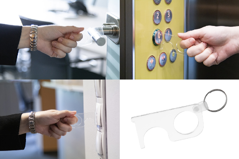 Porte-clés hygiénique en acrylique - pratique pour boutons et portes sans contact_3