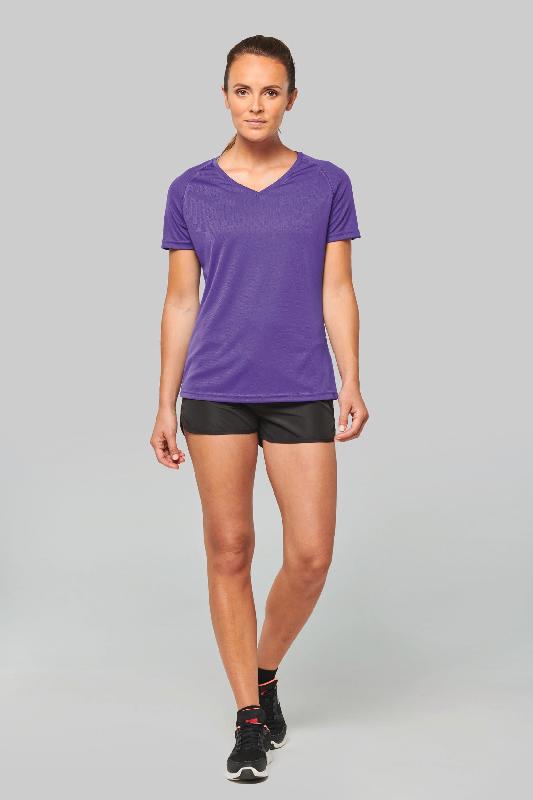 T-shirt de sport manches courtes col V femme - PROACT - 100% polyester, séchage rapide - Réf: PA477_3