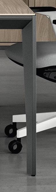 Bureau bench 2 personnes sur armoires X5 - Officity. - 162, Anthracite, Noyer canaletto_3