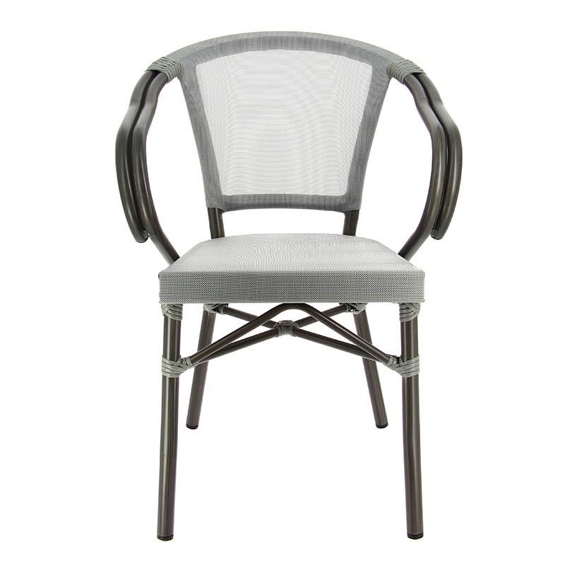 Fauteuil exterieur restaurant Biarritz - GRIS_3