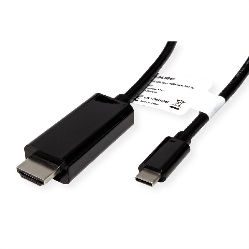 ROLINE Câble adaptateur type C - HDMI, M/M, 2 m_3