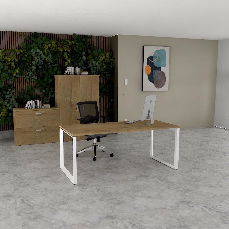 Bureau droit individuel Star - Mobel Linea - Blanc 9010, 180, Non_0
