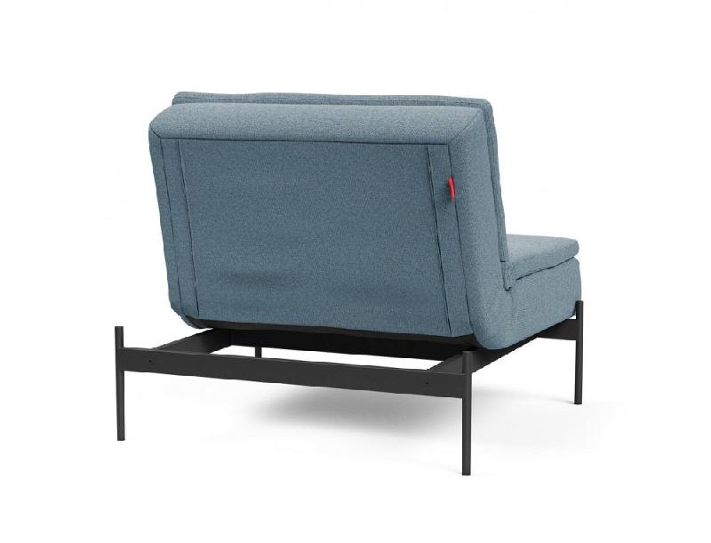 Fauteuil lit design convertible DUBLEXO Lauge Soft Indigo - 90x115 cm - Pieds métal noir - INNOVATION LIVING_3