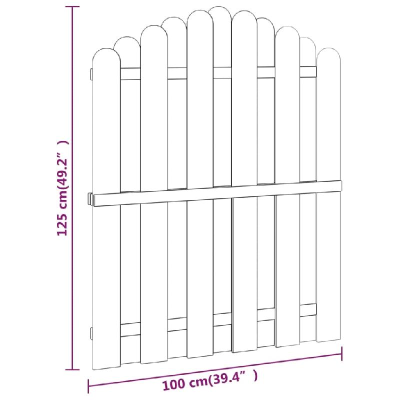 Vidaxl portail de jardin bois de pin imprégné 100x125 cm 45328_3