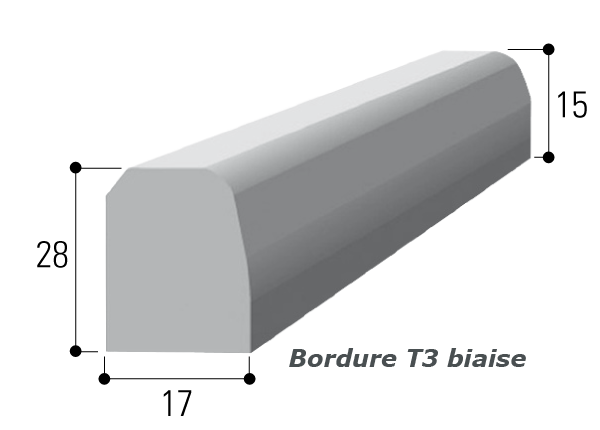 Bordure T3 concave 47x47 cm externe