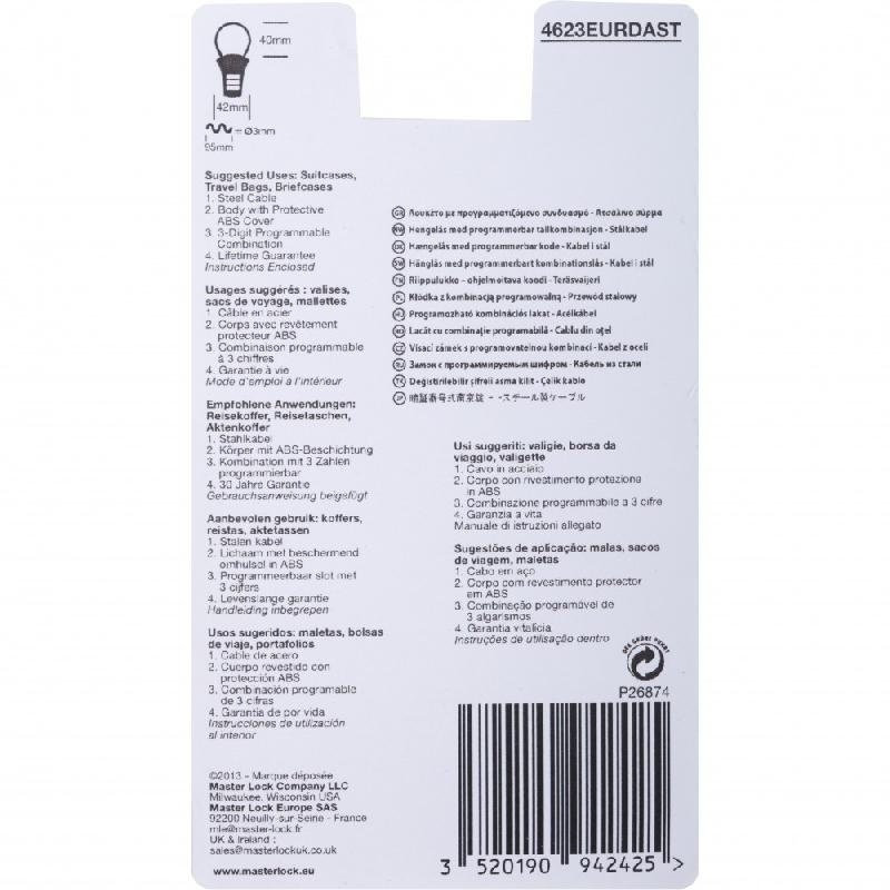 Cadenas à combinaison MASTER LOCK abs, l.37 mm_3