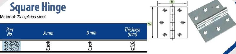 Charnière 63x63 zinguée forme carrée - 1paire - 2pcs_3
