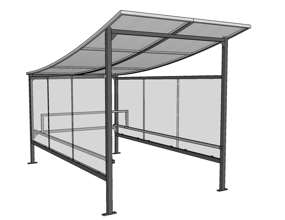 Abri pour chariot à toiture concave - Profondeur 4350mm x l 2330mm x h 2705mm - EVO 3 - Le temple du mobilier_3